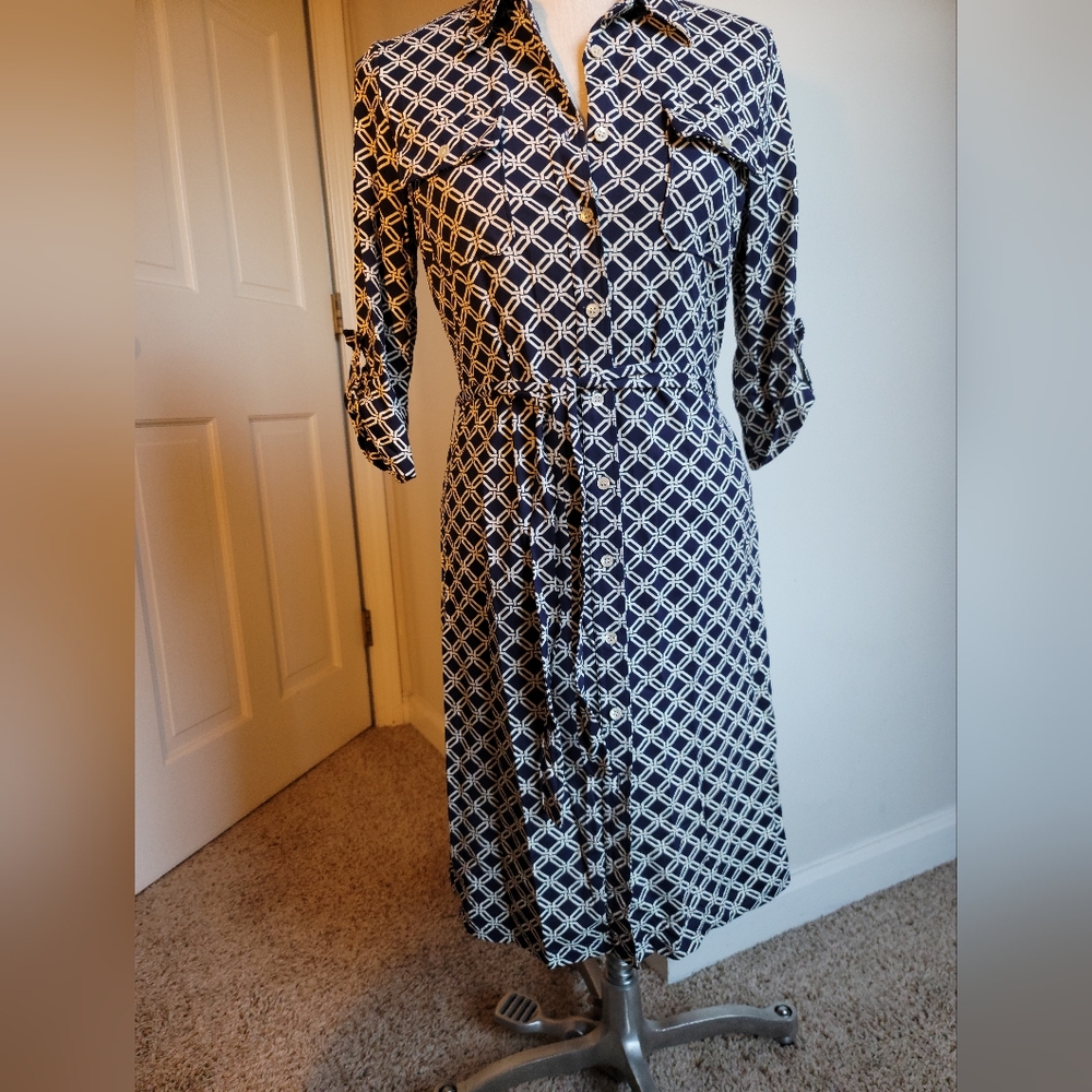 Jersey knit shirt dress